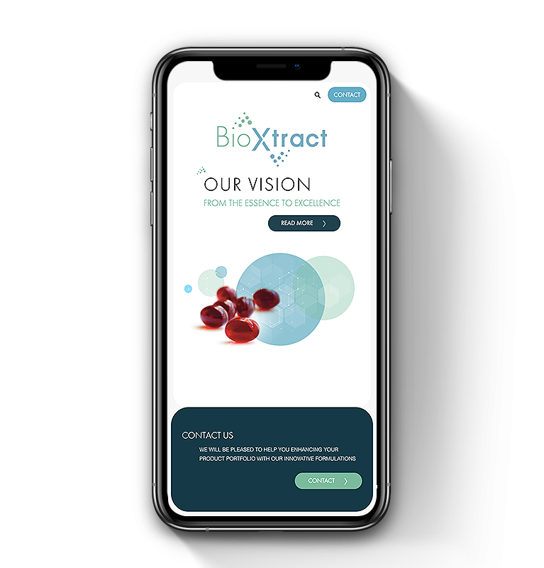 Réalisation web (mobile) pour BioXtract